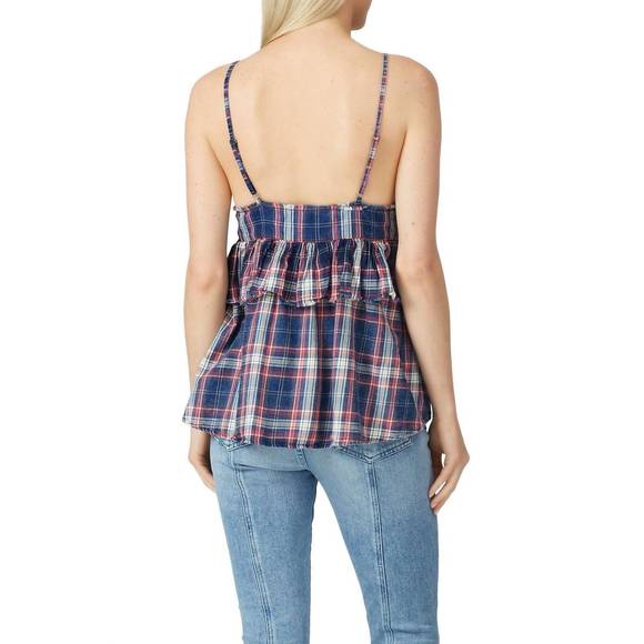 ONE TEASPOON vintage check romy top in blue - Picture 3 of 4